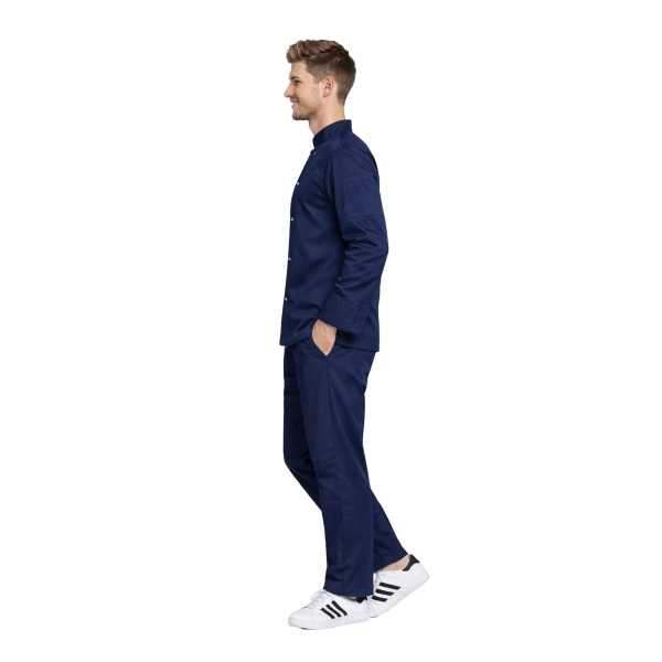 Zestaw kucharza elastyczna bluza na napy i spodnie granatowe roz. XL